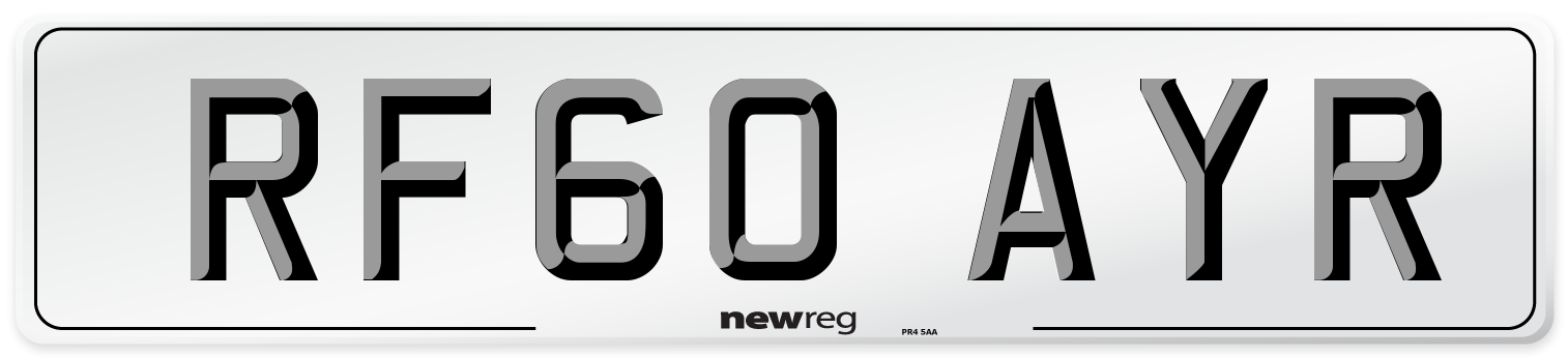 RF60 AYR Number Plate from New Reg